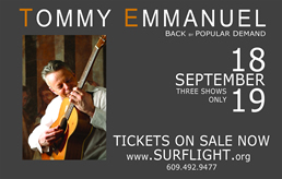 Tommy Emmanuel Performing at Surflight Theatre Sept 18 & 19, 2011